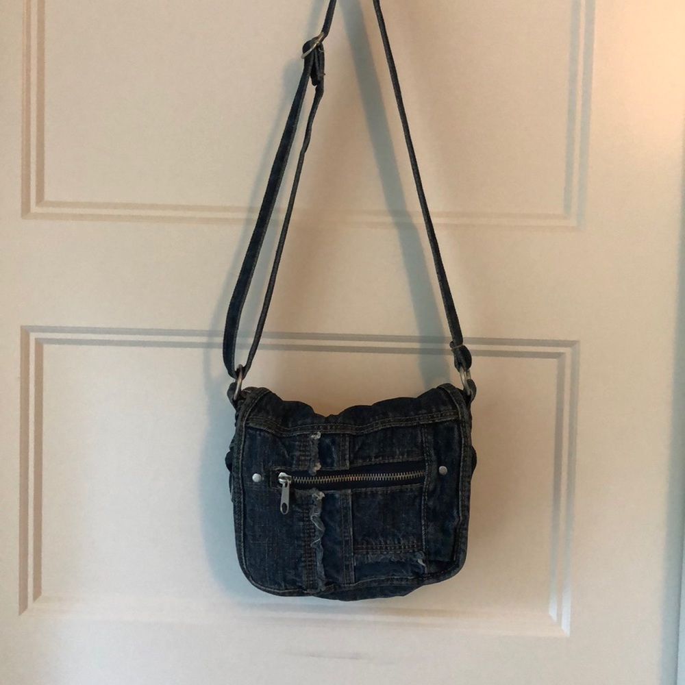 Denim Shoulder Bag w/ adjustable straps